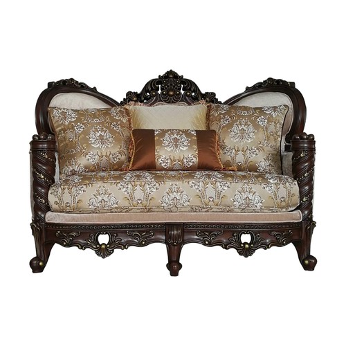 Cream and brown damask - cream,